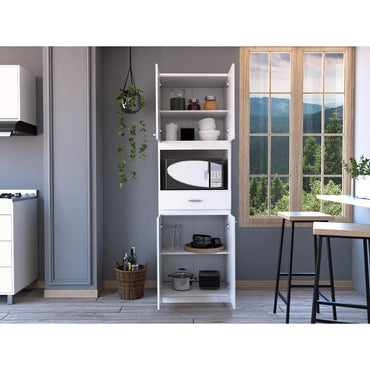 Mueble Microondas Fm Cuatro Puertas, Blanco