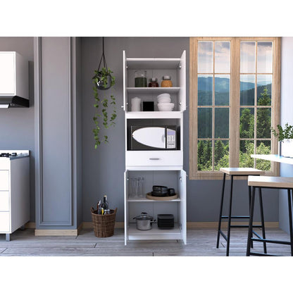 Mueble Microondas Fm Cuatro Puertas, Blanco