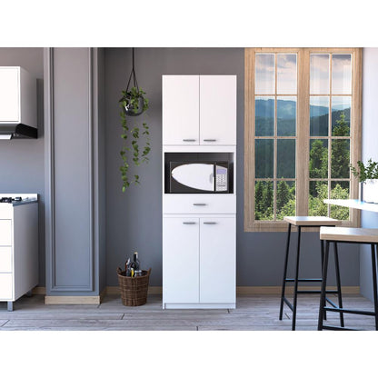 Mueble Microondas Fm Cuatro Puertas, Blanco