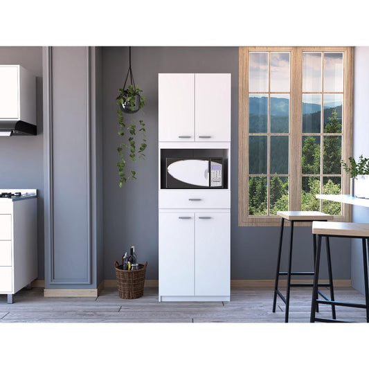 Mueble Microondas Fm Cuatro Puertas, Blanco
