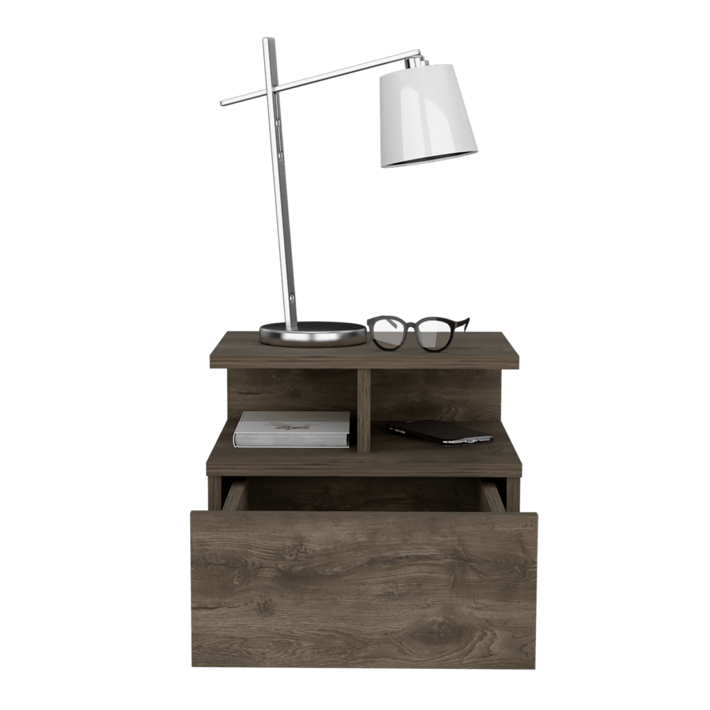 Velador Flotante Un Cajón, FM Furniture 007O, Café Oscuro