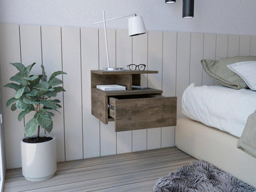 Velador Flotante Un Cajón, FM Furniture 007O, Café Oscuro