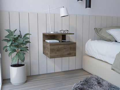 Velador Flotante Un Cajón, FM Furniture 007O, Café Oscuro