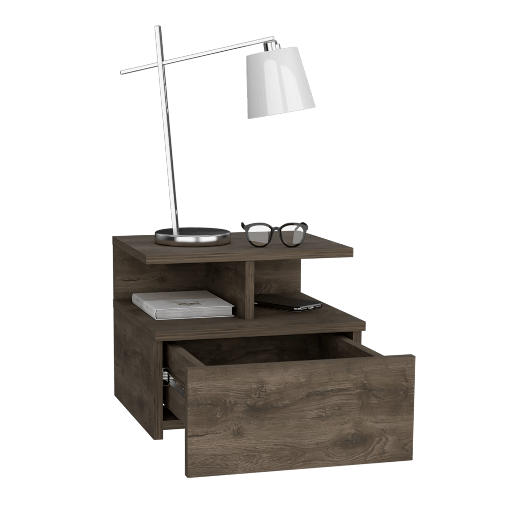 Velador Flotante Un Cajón, FM Furniture 007O, Café Oscuro