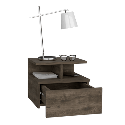 Velador Flotante Un Cajón, FM Furniture 007O, Café Oscuro