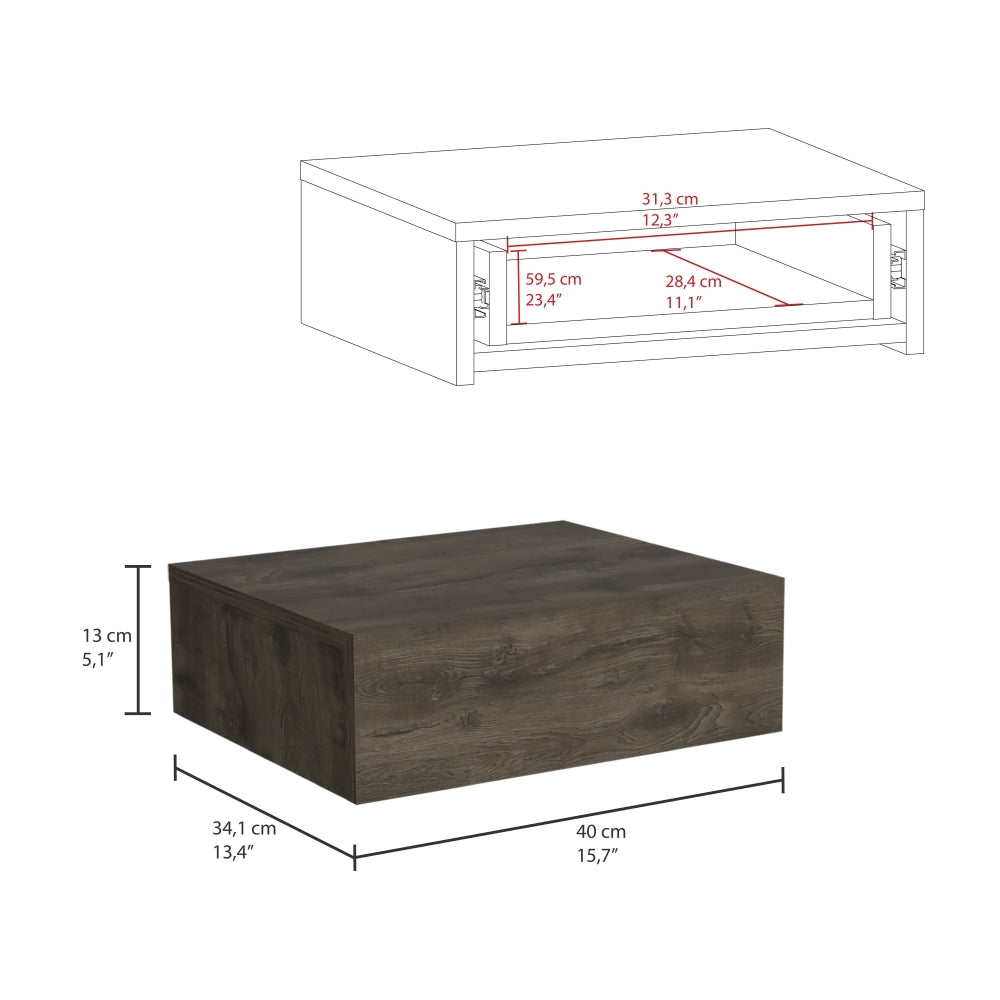 Velador Flotante Un Cajon Fm 013O, Café Oscuro