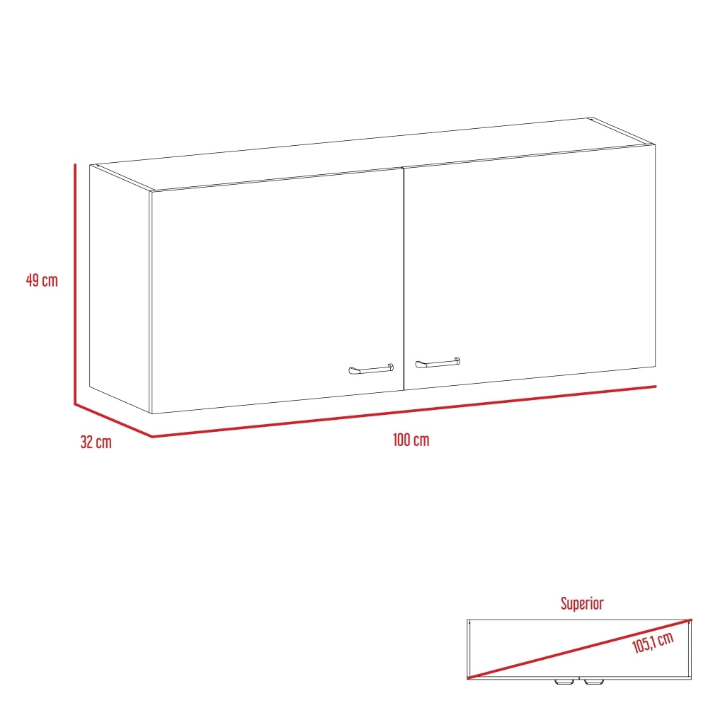 Mueble Superior Cocina Napoles 100 Cm, Blanco, con Gran Capacidad de Almacenamiento