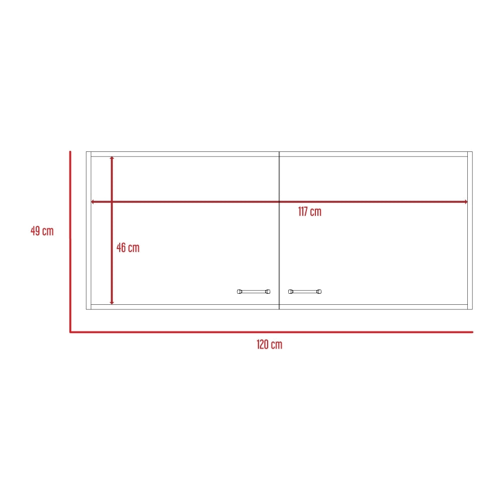 Mueble Superior Cocina Napoles 120 Cm, Blanco, con Gran Capacidad de Almacenamiento