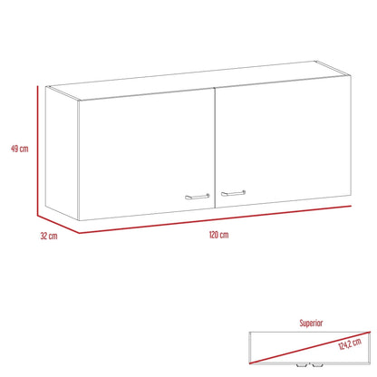 Mueble Superior Cocina Napoles 120 Cm, Blanco, con Gran Capacidad de Almacenamiento (vista 8)