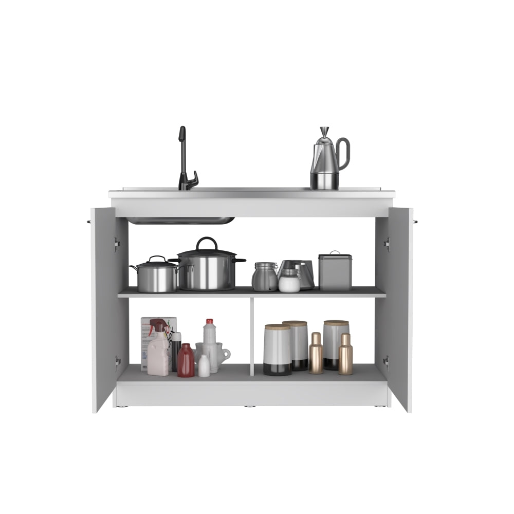 Mueble Inferior Cocina Napoles 120 Cm, Blanco, con Gran Capacidad de Almacenamiento