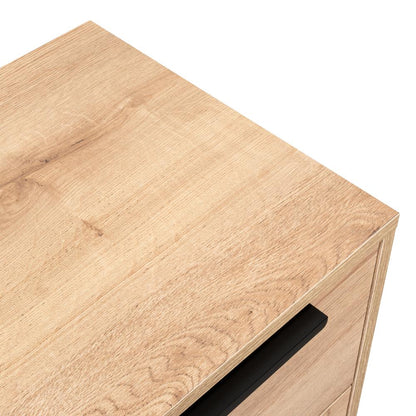 Velador Wesley, Café Claro y Blanco, con Dos Cajones