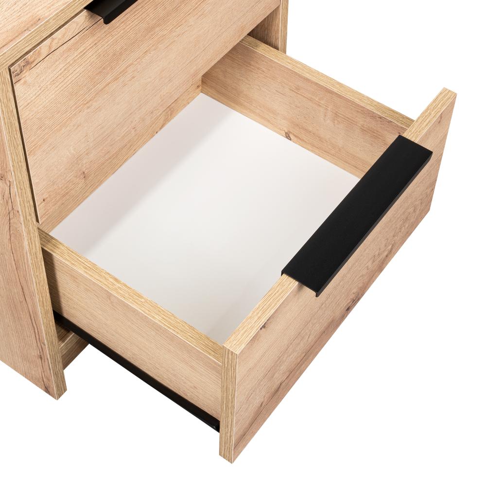 Velador Wesley, Café Claro y Blanco, con Dos Cajones