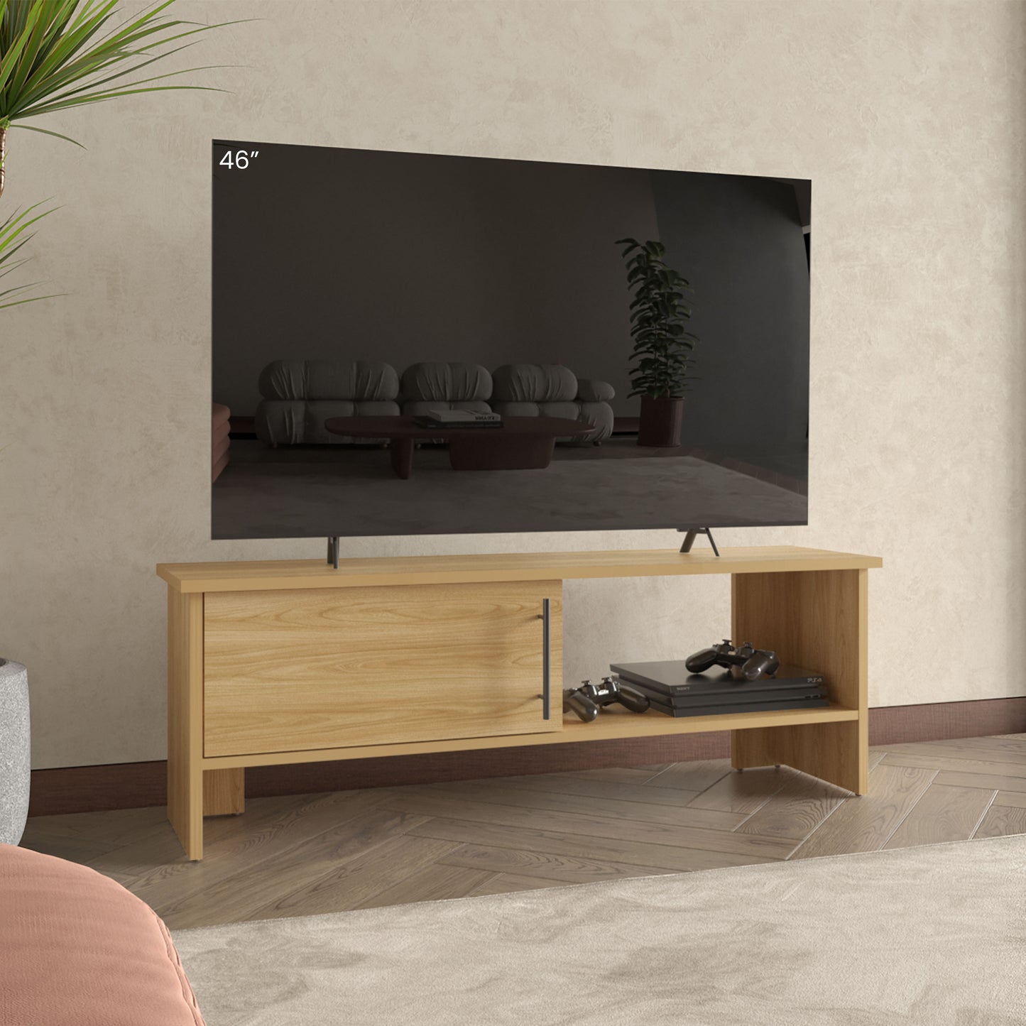 Rack Tv 65" Navia 1 Puerta, Fresno