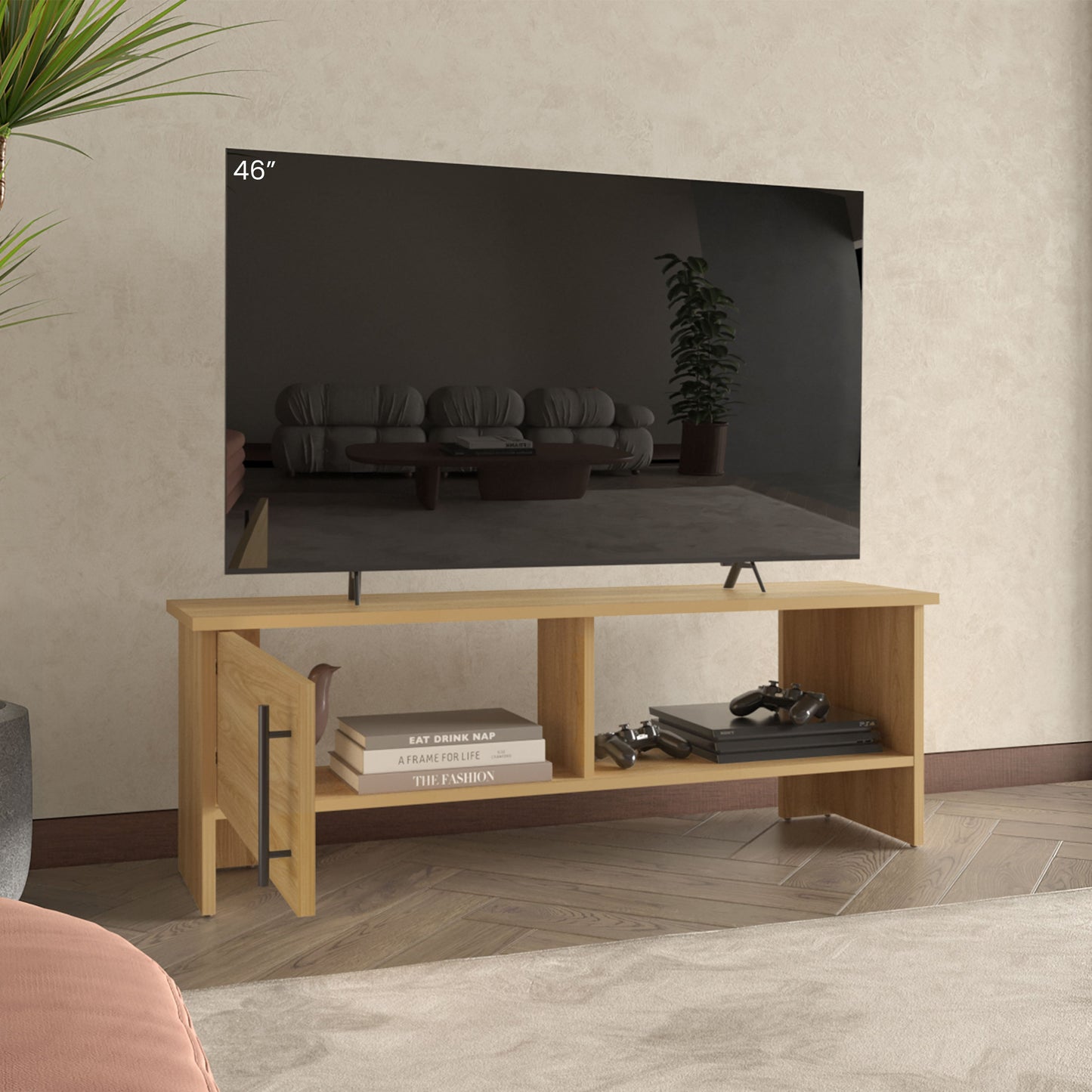 Rack Tv 65" Navia Una Puerta, Fresno