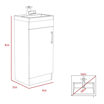 Mueble Vanitorio Una Puerta , FM Furniture, Café Claro