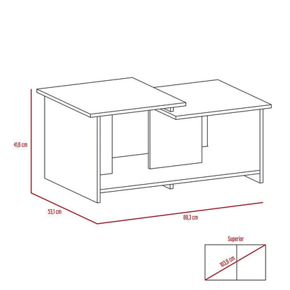 Mesa De Centro Trueno Café Claro, Con Amplio Espacio Ideal Para Ubicar Decoraciones