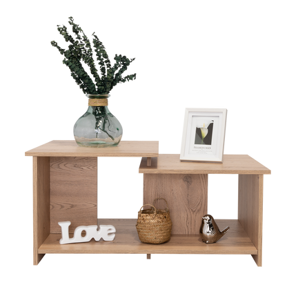 Mesa de Centro Wema, Macadamia, con Amplio Espacio Ideal Para Ubicar Decoraciones