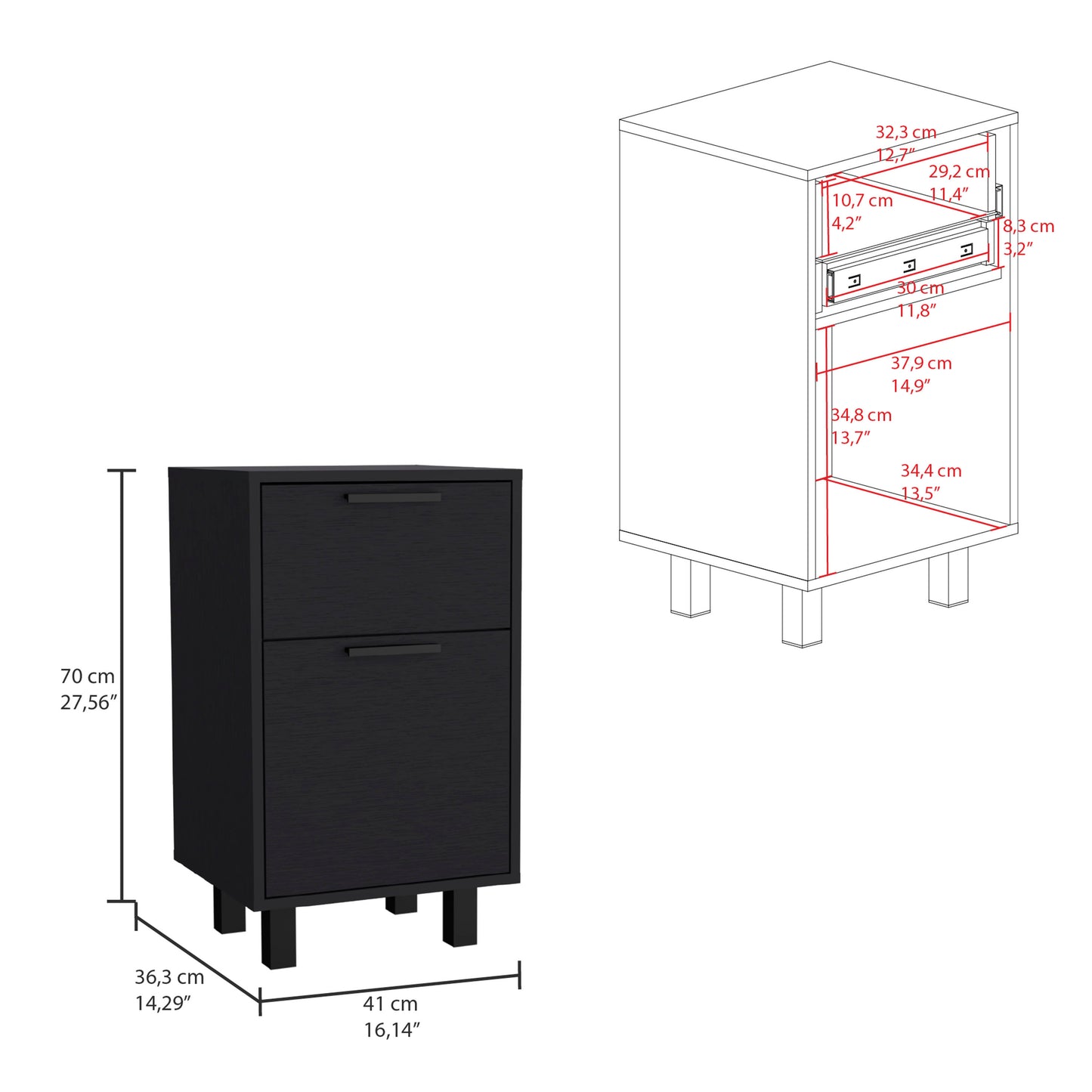 Velador Secret Z-81, Con Una Puerta Y Cajón Secreto, Wengue