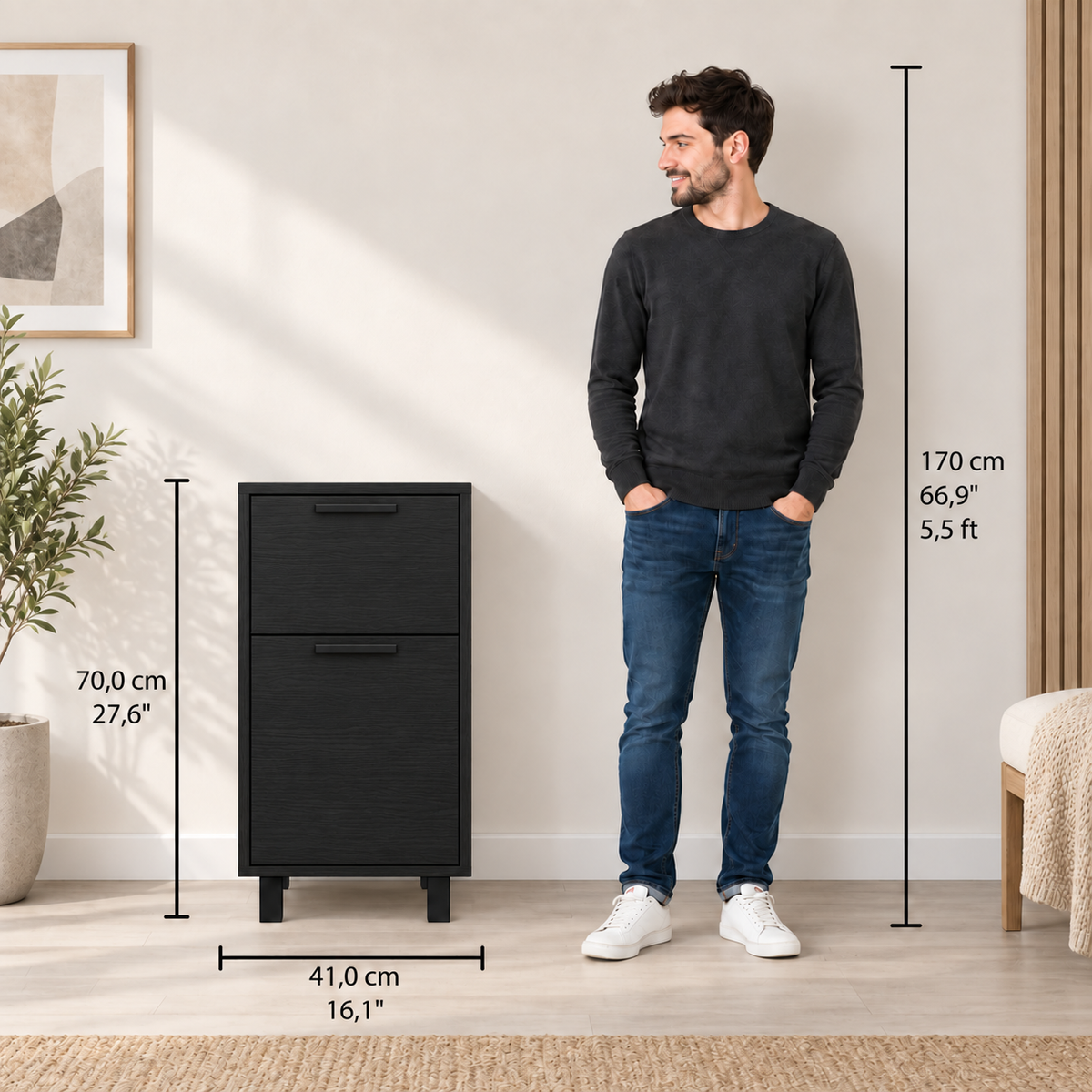 Velador Secret Z-81 Wengue perspectiva - Tu Home Market Chile