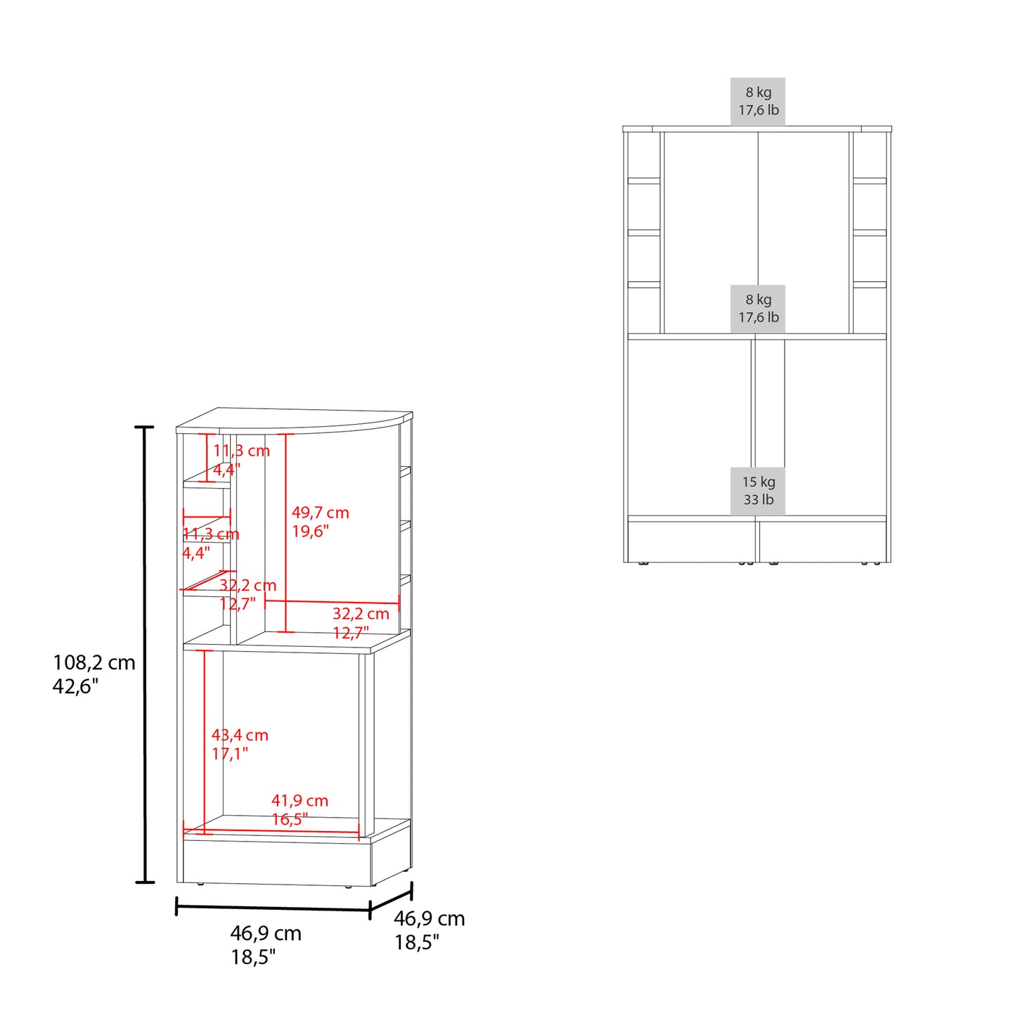 Bar Esquinero Con Dos Puertas Y Porta Botellas , FM Furniture Negro