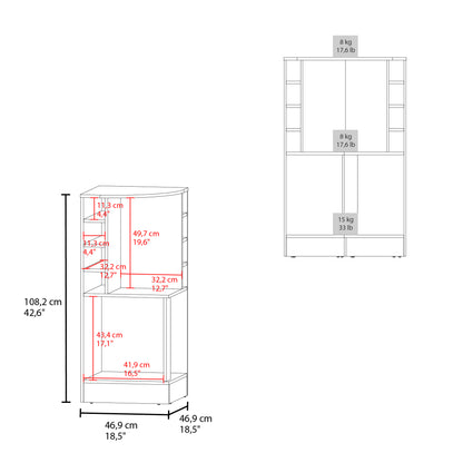Bar Esquinero Con Dos Puertas Y Porta Botellas , FM Furniture Negro