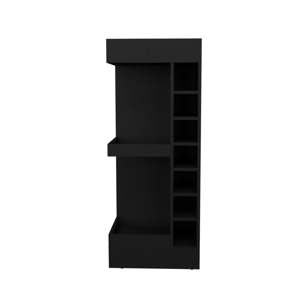 Bar Bajo Esquinero Lyman, Wengue, Con Espacio Para Organizar Botellas De Vino (vista 5)