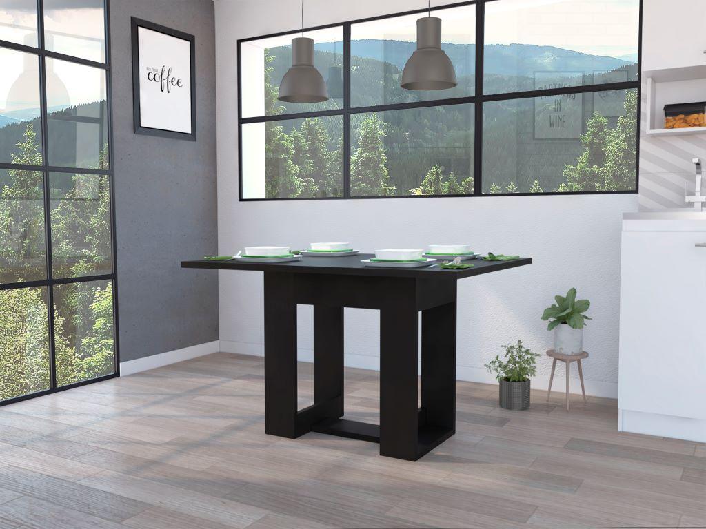 Mesa de Comedor Volterra, Wengue y Negro, con amplia superficie 120 (vista 2)