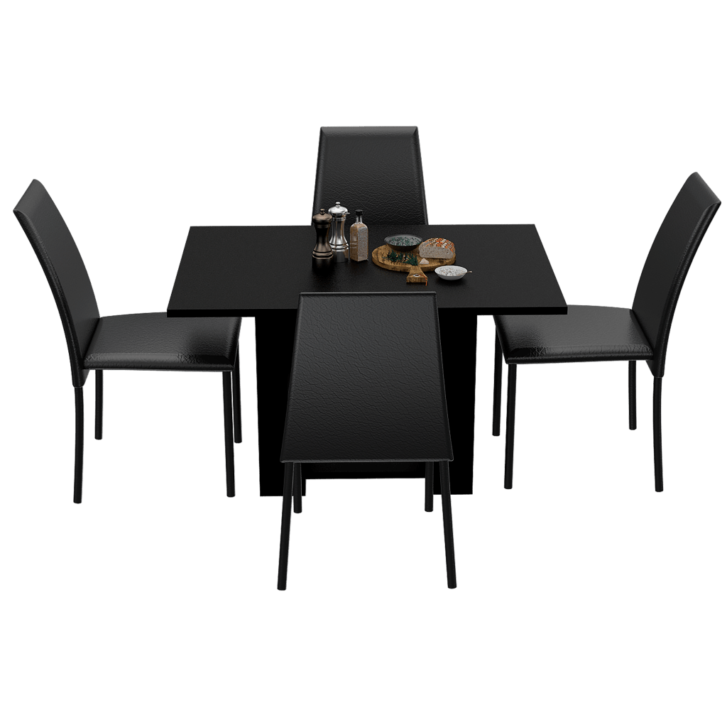 Mesa de Comedor Volterra, Wengue y Negro, con amplia superficie 120 (vista 4)