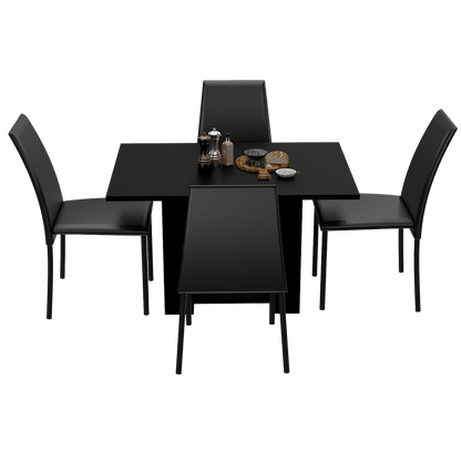 Mesa de Comedor Volterra, Wengue y Negro, con amplia superficie 120 (vista 4)