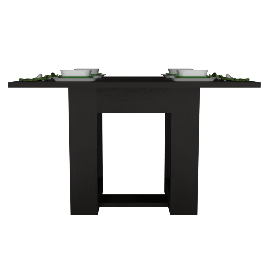 Mesa de Comedor Volterra, Wengue y Negro, con amplia superficie 120 (vista 9)