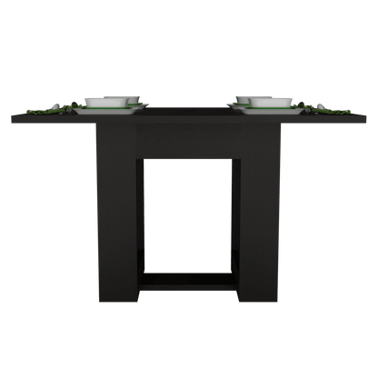 Mesa de Comedor Volterra, Wengue y Negro, con amplia superficie 120 (vista 9)