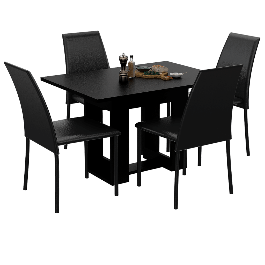 Mesa de Comedor Volterra, Wengue y Negro, con amplia superficie 120 (vista 3)