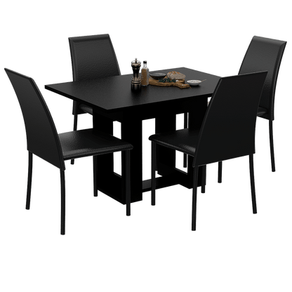 Mesa de Comedor Volterra, Wengue y Negro, con amplia superficie 120 (vista 3)