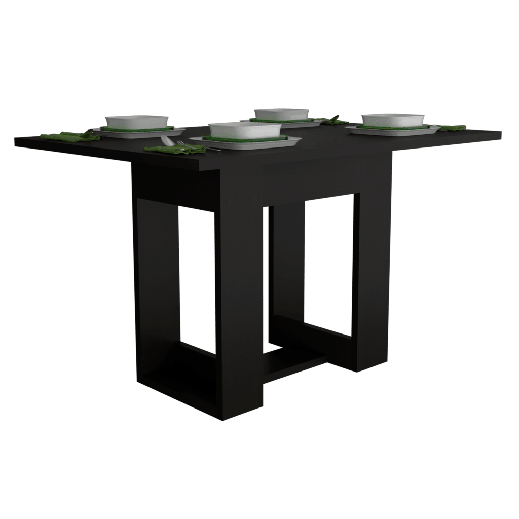 Mesa de Comedor Volterra, Wengue y Negro, con amplia superficie 120 (vista 8)