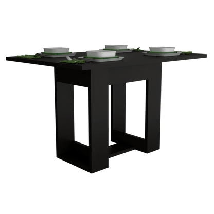 Mesa de Comedor Volterra, Wengue y Negro, con amplia superficie 120 (vista 8)