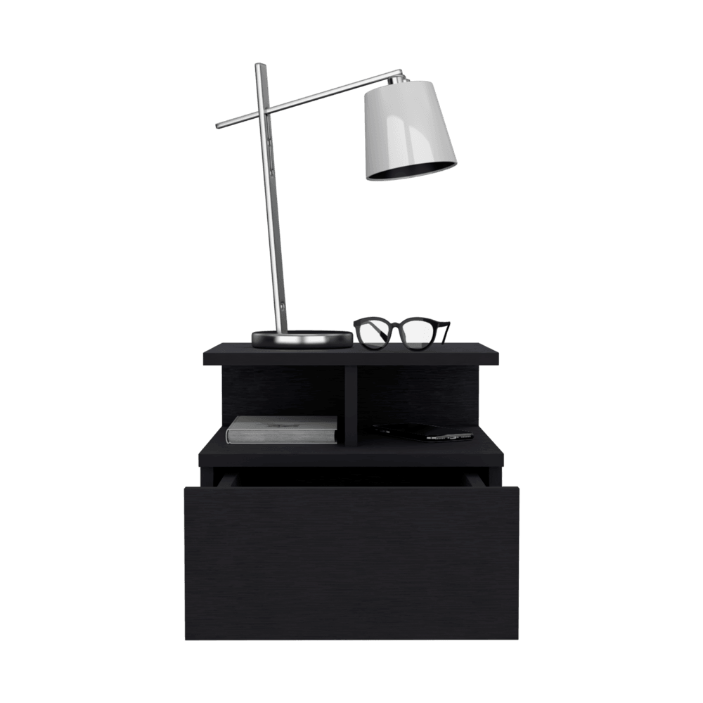 Velador Flotante Un Cajón, FM Furniture 007N, Negro