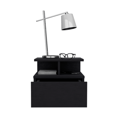 Velador Flotante Un Cajón, FM Furniture 007N, Negro