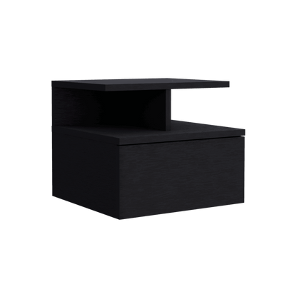 Velador Flotante Un Cajón, FM Furniture 007N, Negro