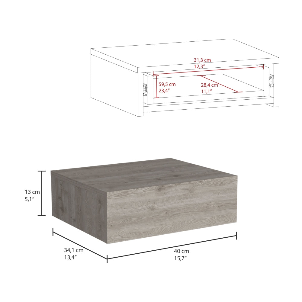 Velador Flotante Un Cajon Fm 013G, Gris