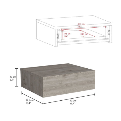 Velador Flotante Un Cajon Fm 013G, Gris