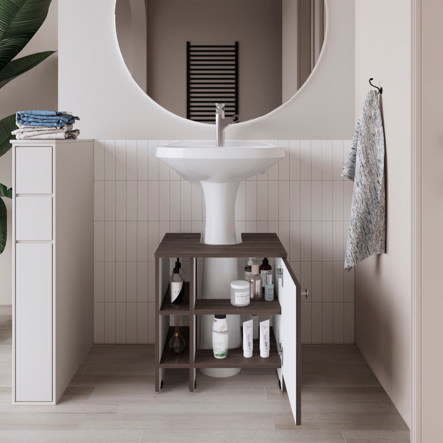Mueble Basic Para Baño Una Puerta, Color Milan Y Blanco