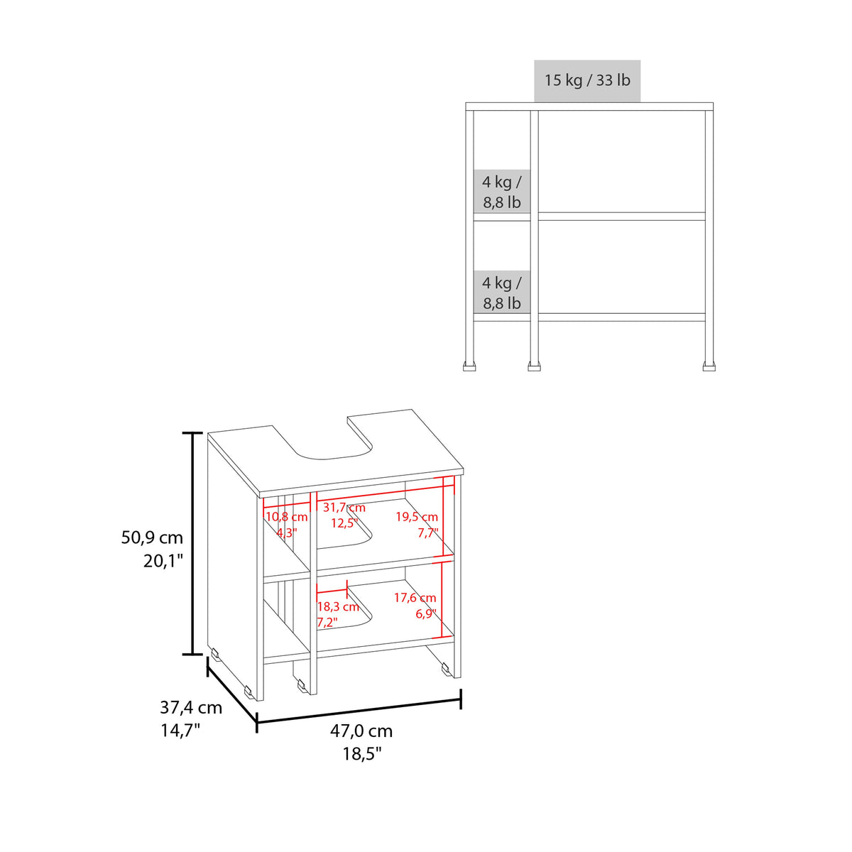 Mueble Basic Para Baño Una Puerta, Color Milan Y Blanco (vista 8)