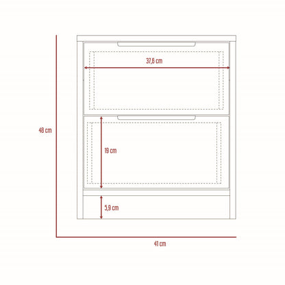 Velador Kaia, Miel y Blanco, con Dos Cajones Organizadores