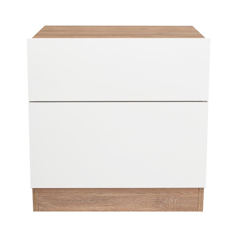 Mesa de Noche Nebrask, Miel y Blanco, con Un Cajón Organizador