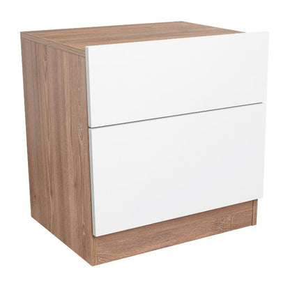 Mesa de Noche Nebrask, Miel y Blanco, con Un Cajón Organizador