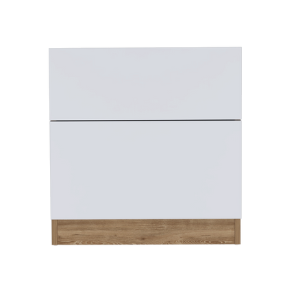 Velador Nebrask, Miel y Blanco Duqueza, con Un Cajón Organizador