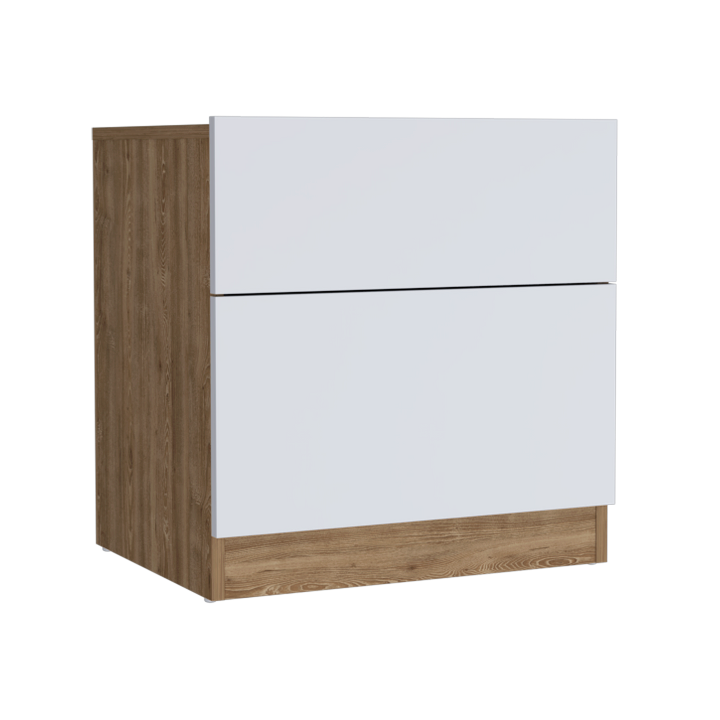 Velador Nebrask, Miel y Blanco Duqueza, con Un Cajón Organizador