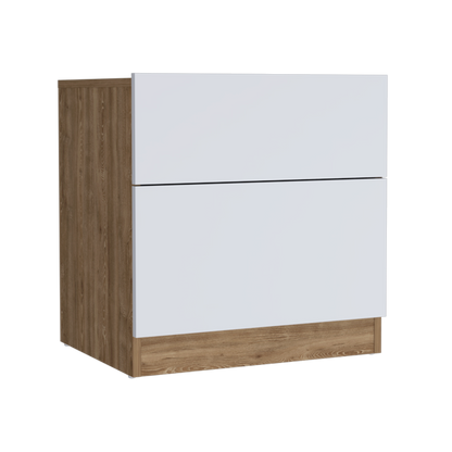 Velador Nebrask, Miel y Blanco Duqueza, con Un Cajón Organizador