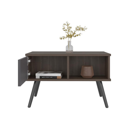 Mesa de Centro Toronto, Milan y Plata Oscuro, con espacio para colocar objetos decorativos