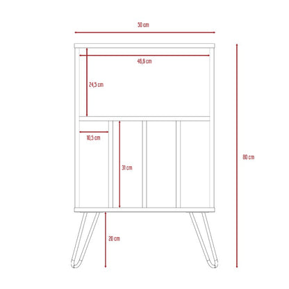 Mueble Funcional Vassel Color Miel y Plomo Para Sala De Estar